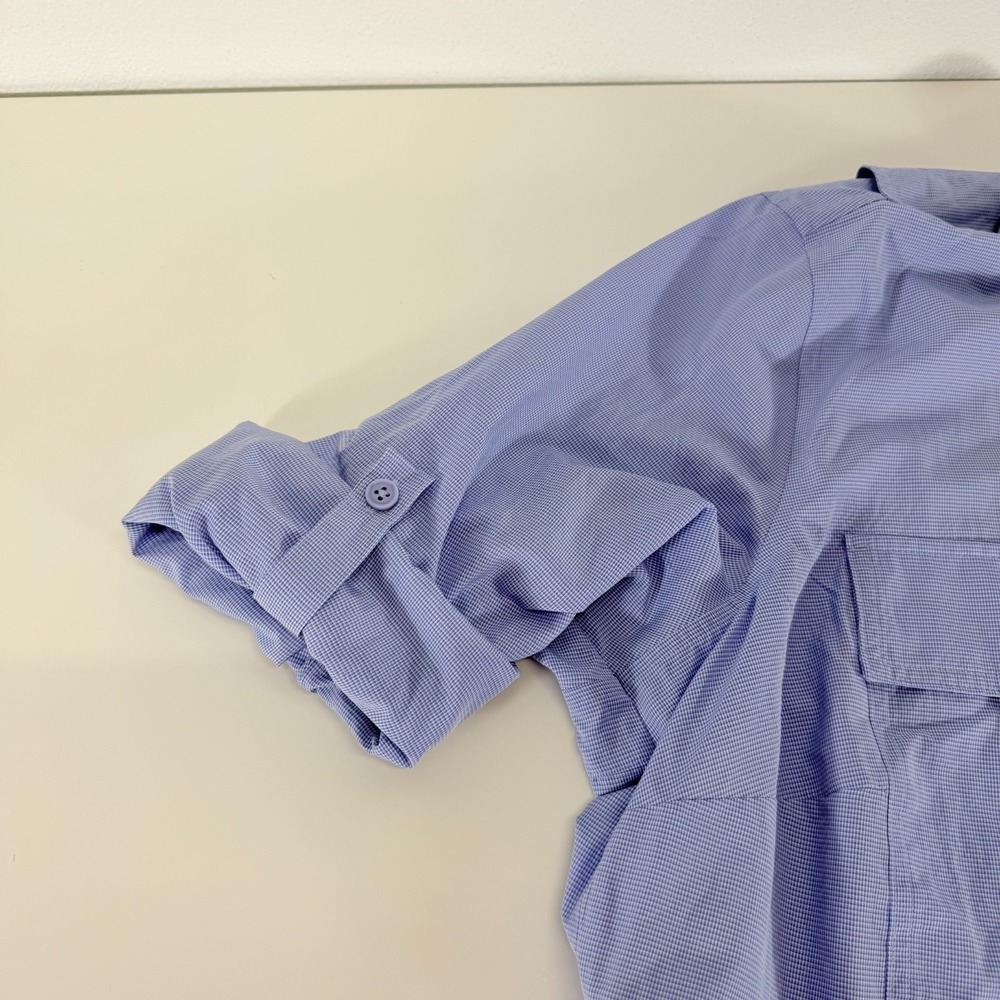 Eddie Bauer Women's Guide 3.0 UPF Roll Tab Long Sleeve Blue Travel Shirt 2X Plus - Picture 10 of 10